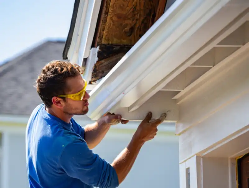 Replacing rotted fascia and soffit with PVC in Park West